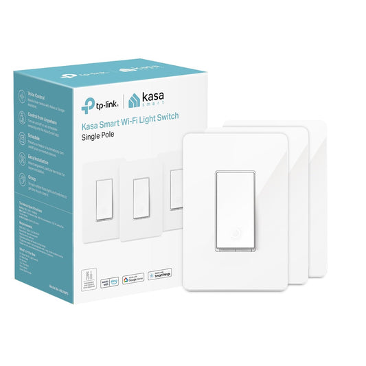 Kasa Smart Light Switch HS200P3, Single Pole, Needs Neutral Wire, 2.4GHz Wi-Fi Light Switch Compatible with Alexa and Google Home, UL Certified, No Hub Required, 3 Count -Pack of 1 , White