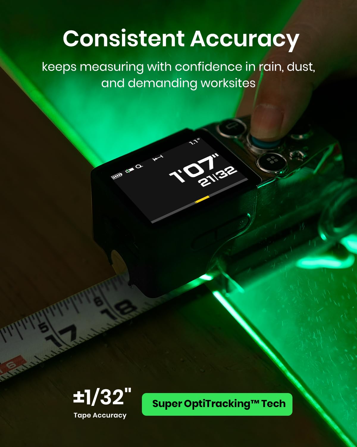 MiLESEEY XTAPE1 Digital Laser Tape Measure for Pro & DIY Use | ±1mm Accuracy, Auto-Lock Tape, Green Aligning Laser, Replaceable Module, P2P Measurement, Real-Time Data Sync, Gift Pick