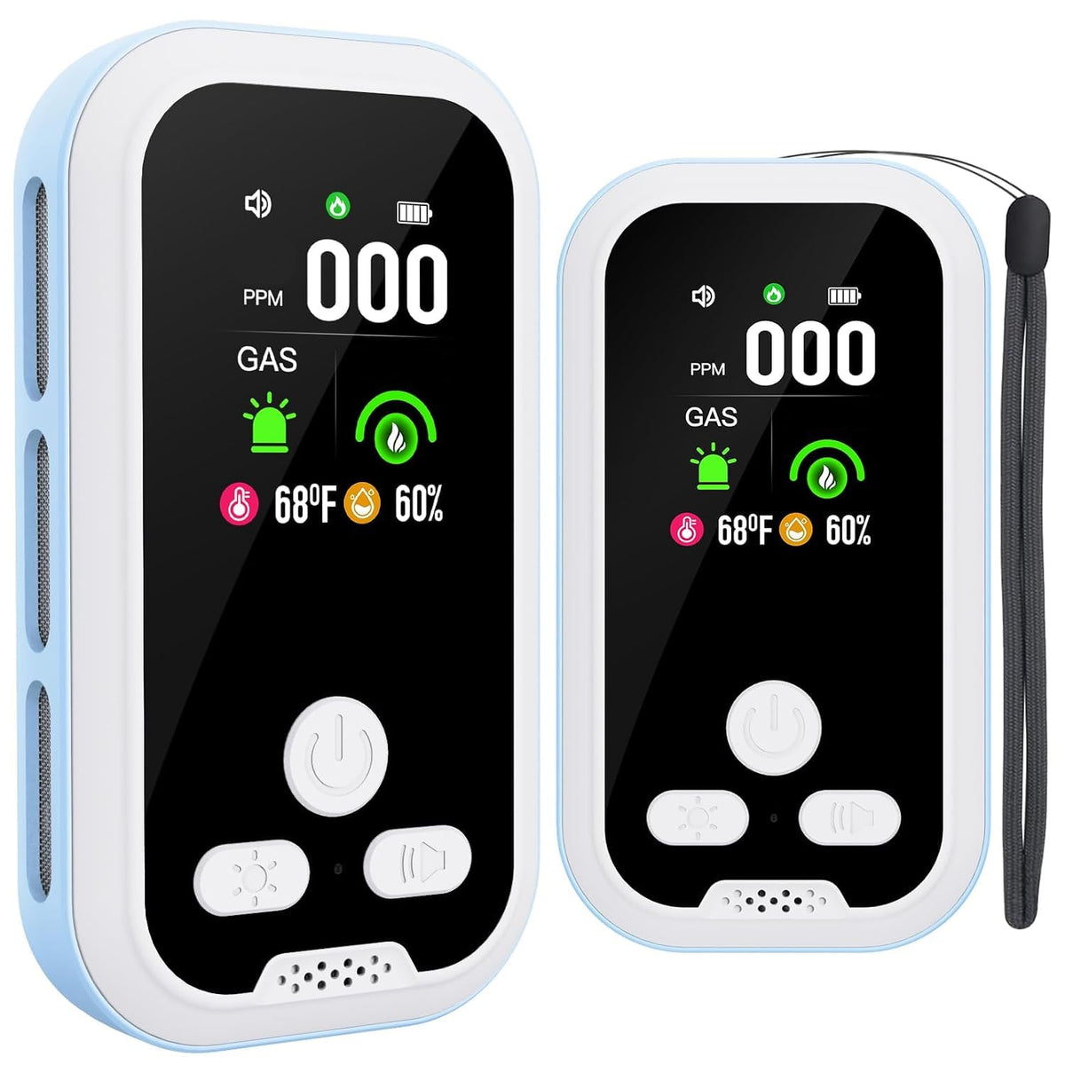 2 Pack Upgrade Plug‑in Air Quality Home Sense Detector HD Display Blue