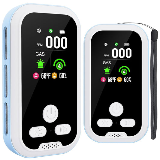 2 Pack Upgrade Plug‑in Air Quality Home Sense Detector HD Display Blue
