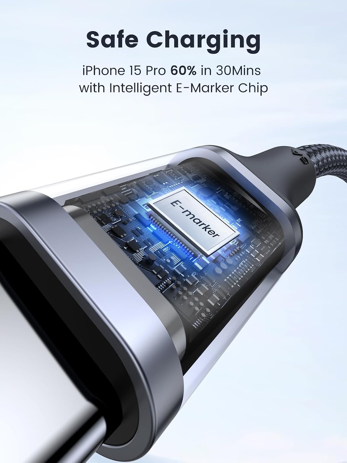 UGREEN 100W USB C to USB C Cable, Fast Charging, 2-Pack, 3.3ft, Black | For iPhone 17/16/15, MacBook Pro/Air, iPad Pro/Air/Mini, Galaxy S26/S25/S24, XPS, Pixel, Switch. Built-in E-marker chip