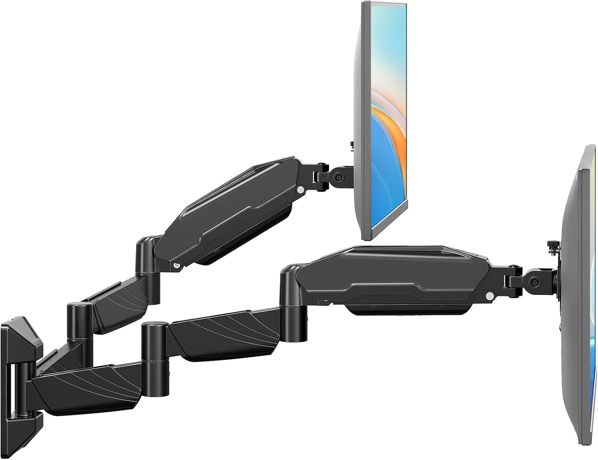 Long Arm Dual Monitor Wall Mount for 17-32", Max 27.1" Extension