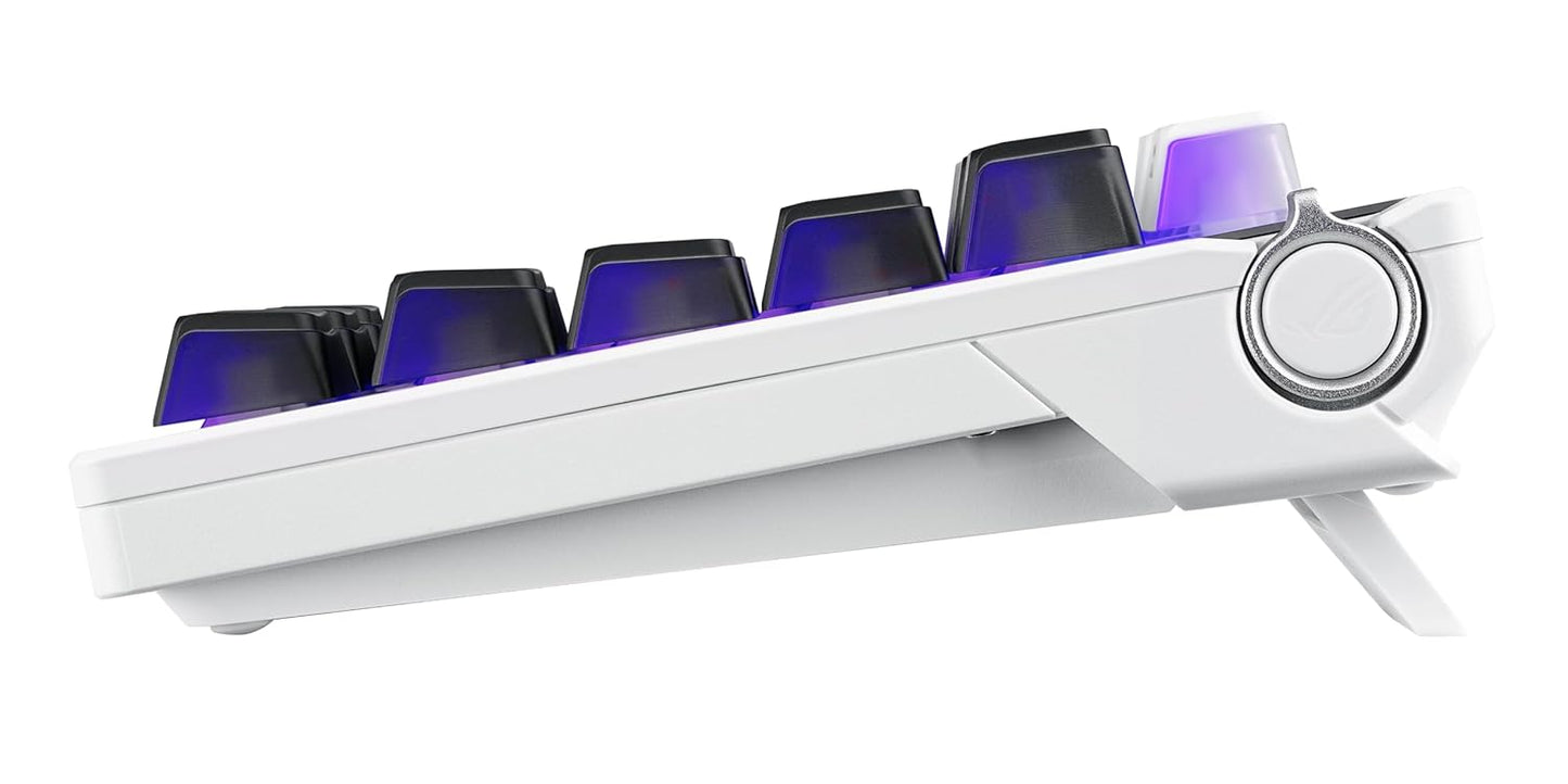 ASUS ROG Azoth X Wireless Mechanical Gaming Keyboard – 75% TKL, Tri-Mode Connectivity, Hot Swappable Pre-lubed ROG NX V2 Snow Linear Switches, South-Facing PCB, PBT Keycaps, PC/Mac Support - White