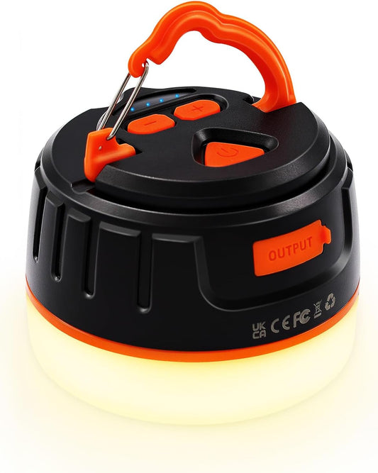 Yonktoo Camping Lantern Rechargeable, 300H Runtime, 6400mAh, IPX5 Waterproof Tent Light for Camping, Hiking, Power Outages, Home, Emergency - Standard Edition,Orange
