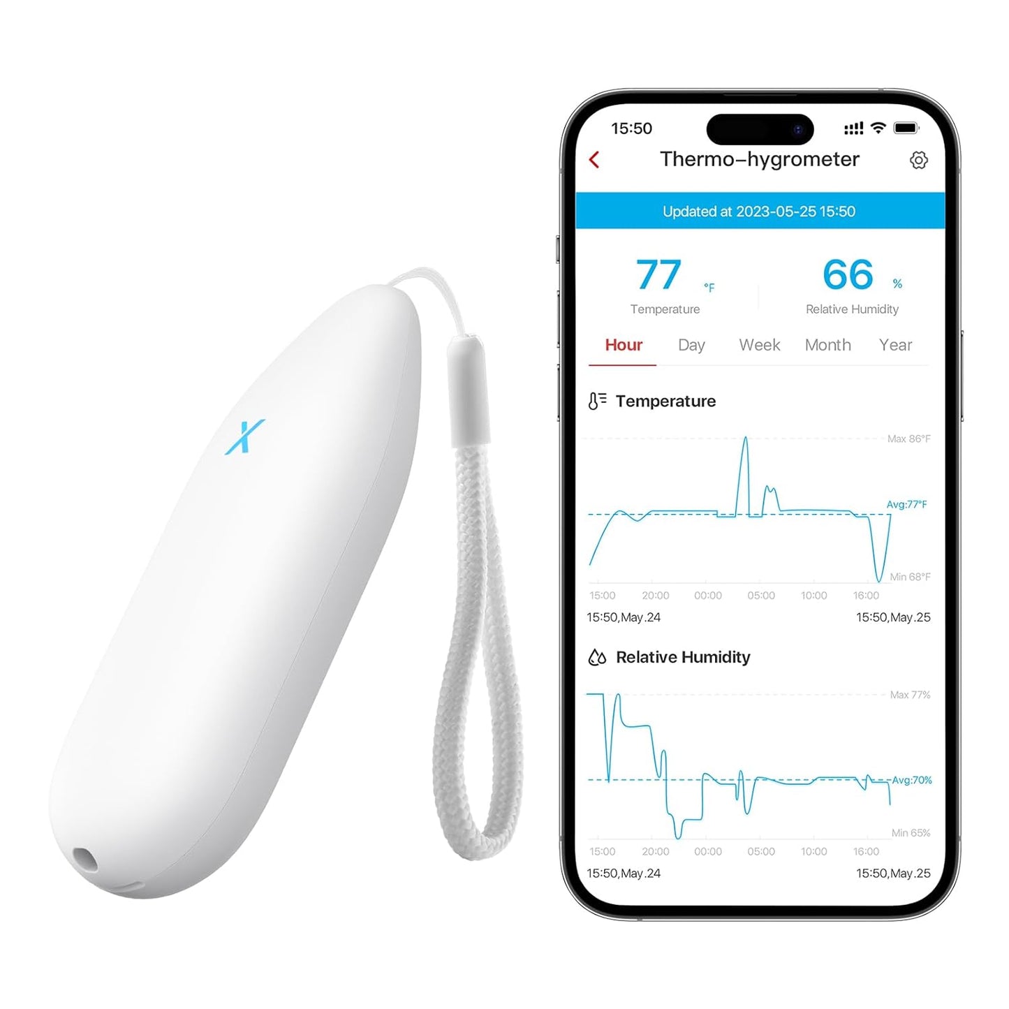 X-Sense Indoor Wi-Fi Thermometer Hygrometer, Base Station Required | Smart Temperature Sensor for House, Bedroom, Wine Cellar