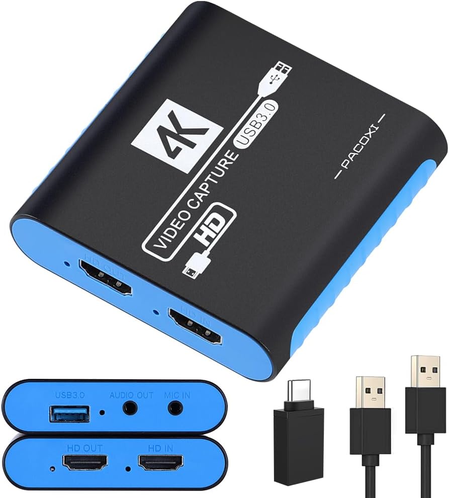 HDMI Capture Card for Nintendo Switch 2, 1080P 60FPS, Yellow | USB 3.0 plug and play, 4K 30Hz passthrough, works with OBS, PS5, Xbox, PC and Mac