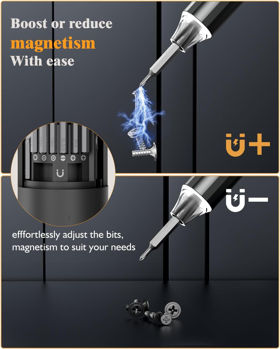 LCORE 67 in 1 Cordless Electric Precision Screwdriver Set, 62 Industrial S2 Steel Bits, 4 Adjustable Torque (0.05-0.35 NM), Magnetic Case, LED Lights for Electronics Phone Laptop Camera