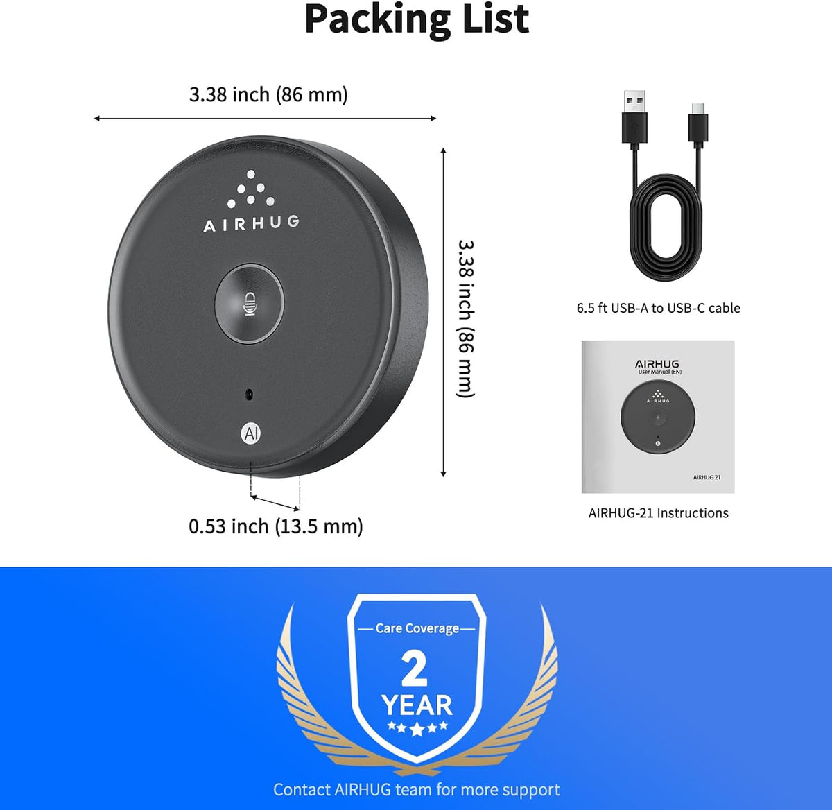 AIRHUG USB Microphone No Speaker, Desktop Computer Mic for Laptop