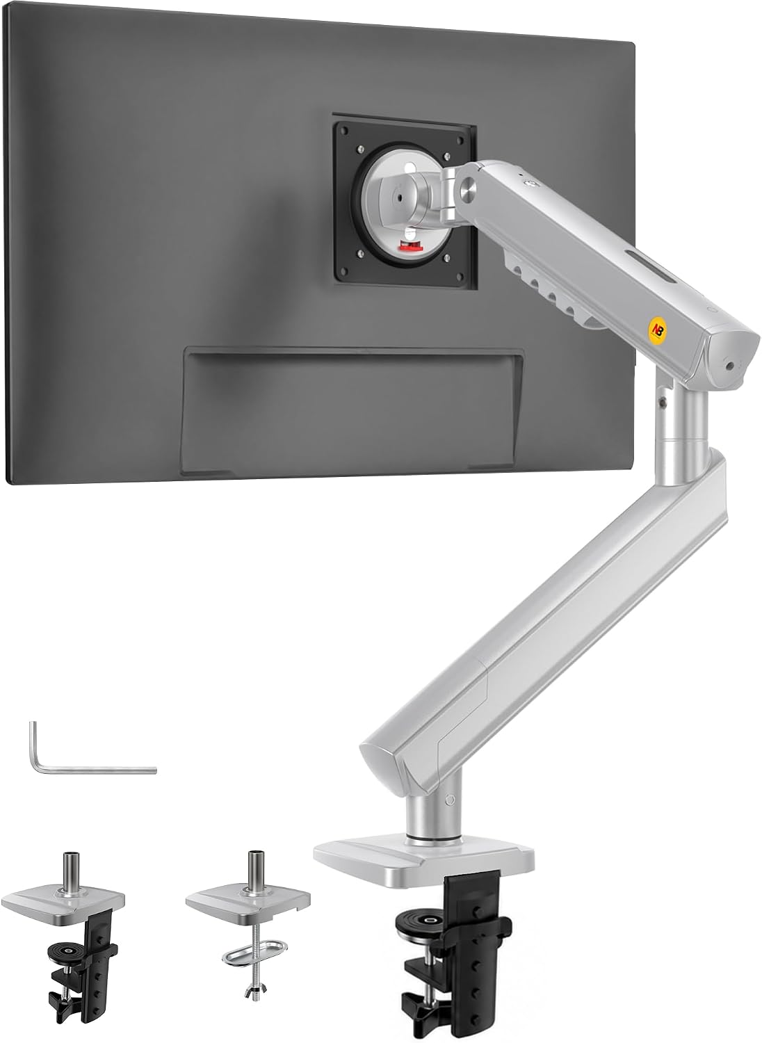 NB SmooVex™ Single Monitor Arm for Monitors 17'' to 32 inch, Mechanical Spring Mount Load up to 9 kg, VESA 75/100 mm Monitor-Mount A5 (White)