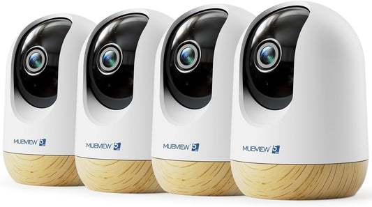 MUBVIEW 5MP Indoor Security Cameras, Dual-Band WiFi, Plug-in, 4-Pack
