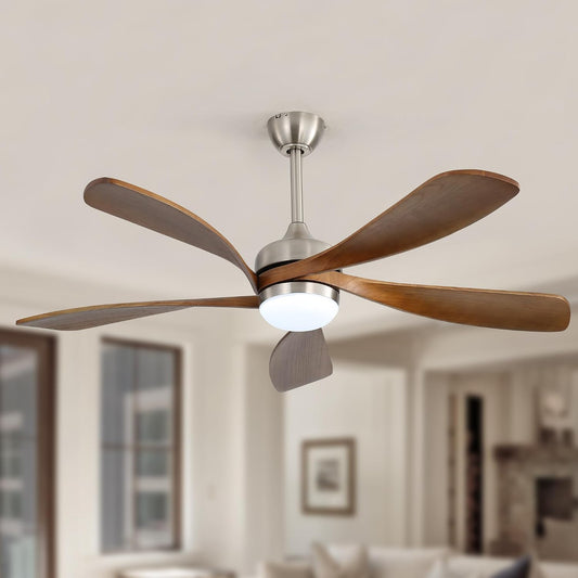 52"Ceiling Fan Light DC Motor 6-Spd Reversible Remote Timer,Sakuragi