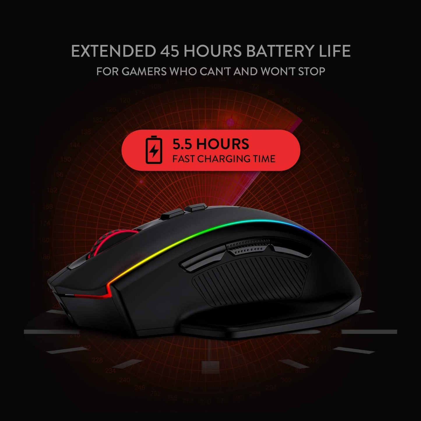 Redragon M686 Wireless RGB Optical Gaming Mouse 16000 DPI Remapping Keys | Cable-Free 0 Delay, Smooth Precise Tracking, Custom Macro Keybinds, Vibing Backlight, Ergonomic Grip Body Comfort