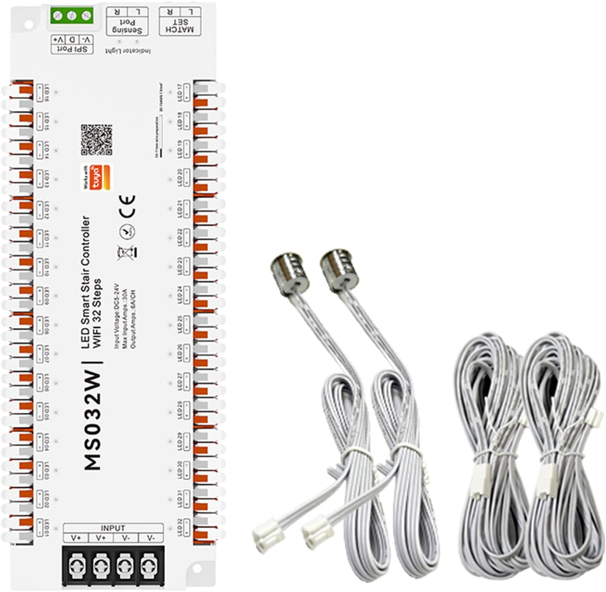 Tuya Smart APP WiFi Home Stairway Lighting Strip LED Motion Sensor Automatic Controller Kit 12V 24V 32 Channels (Wi-Fi)