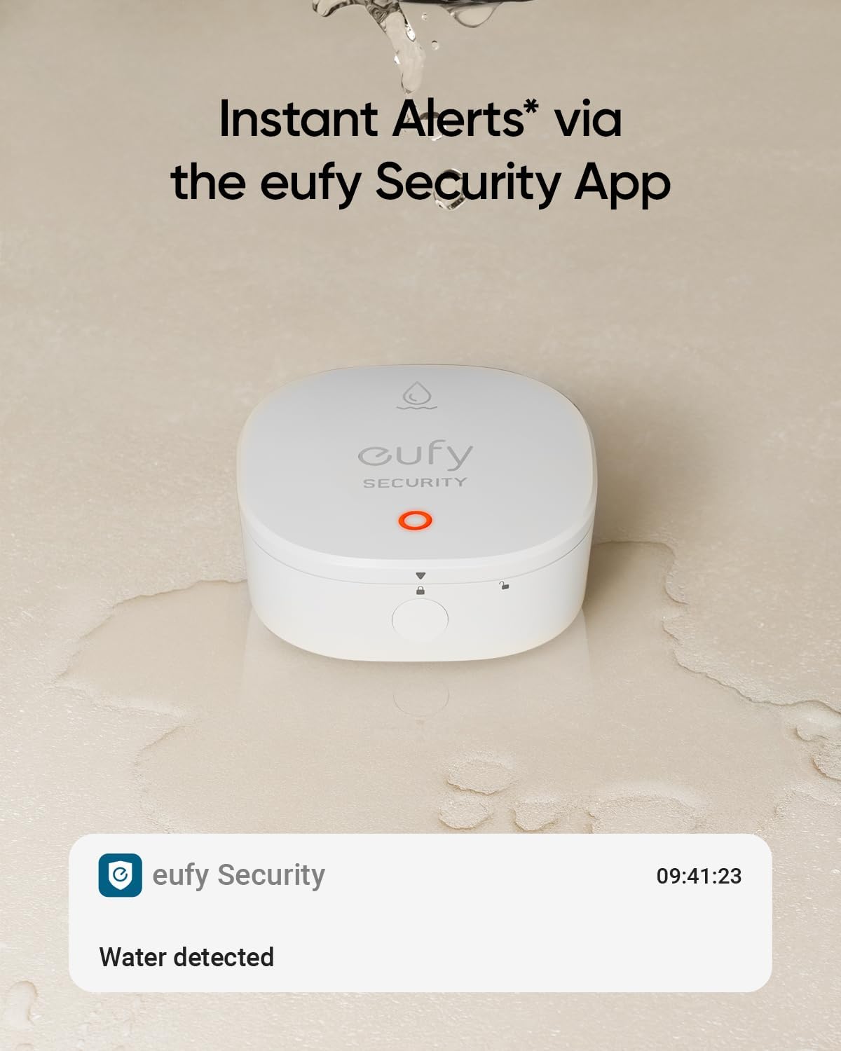 eufy Security Water and Freeze Sensor with Remote Alerts, IP65 Waterproof, 2-Year Battery Life, HomeBase Required, Compatible with HomeBase 2 and 3, Optional 24/7 Protection Service, App Control