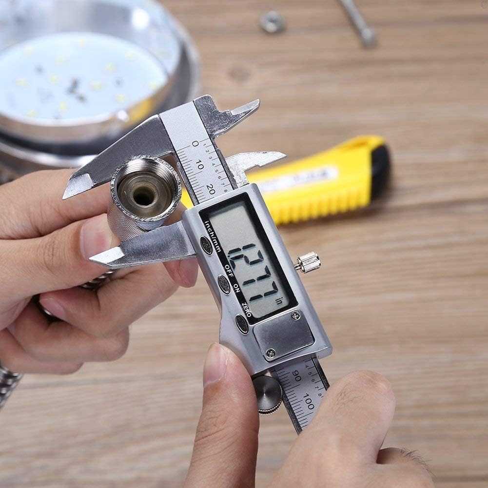 Digital Caliper Measuring Tool, Stainless Steel Vernier Caliper Digital Micrometer with Large LCD Screen, 6 Inch Caliper Tool for DIY/Household, Auto-Off Feature, Inch and Millimeter Conversion