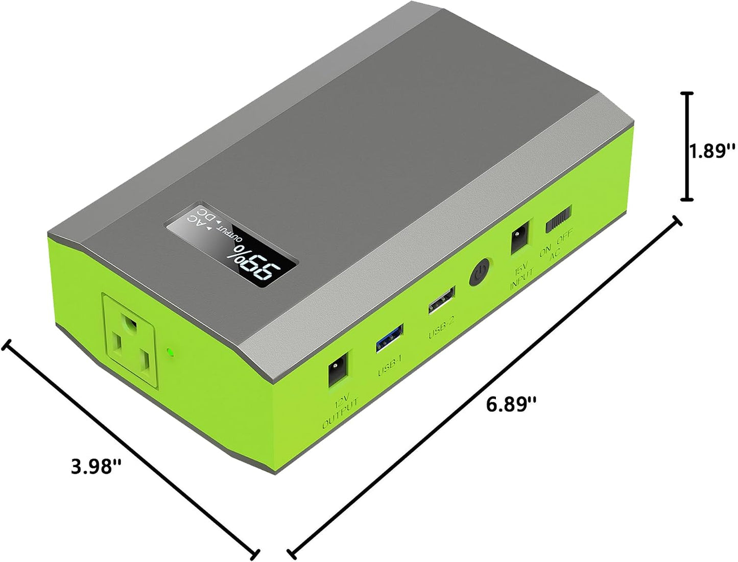 Portable Power Bank with AC Outlet, 65W External Battery Pack Backup | Portable Laptop Charger 24000mAh Fast Charging Power Source for Outdoor Tent Camping Home Office Smart Devices -Green