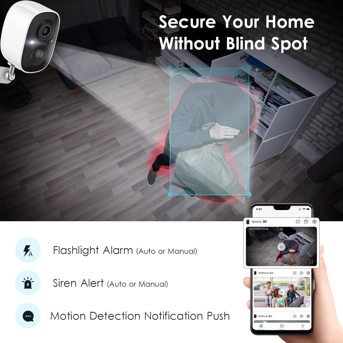 GMK 2 Pack Security Cameras Wireless Outdoor, 2K Video, Motion Detection | Color Night Vision, 3-Minute Setup, 2-Way Talk, IP65 Waterproof, for Indoor&amp;Outdoor, VicoHome, 2.4GHz WiFi, SD/Cloud Storage