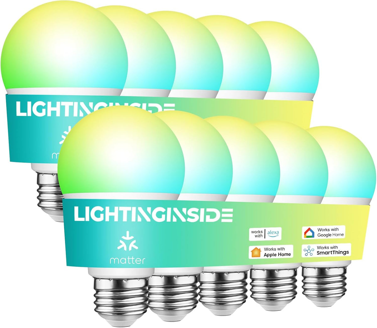Lightinginside Matter Smart Light Bulbs, RGBCW Color Changing Light Bulb