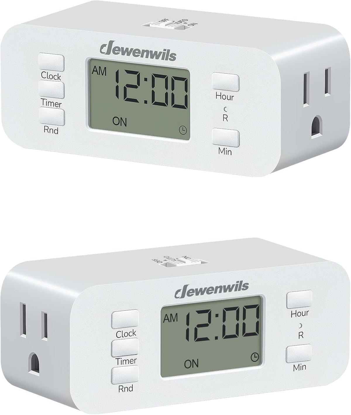 DEWENWILS Indoor 24 Hour Programmable Digital Timer Outlet,2 Outlets,1Pack