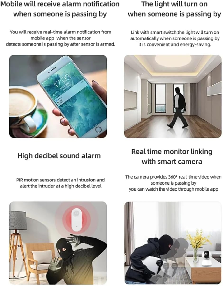 Haozee Smart Motion Sensor, Zigbee PIR Motion Sensor with Illumination