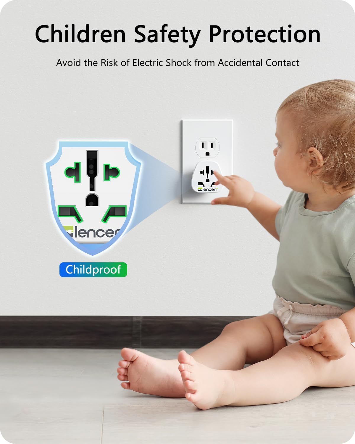 LENCENT World to US Plug Adapter, [2 Packs] European EU Europe/UK/Australia | China/Italy to USA American Outlet Power Adaptor Travel Plug Adapter