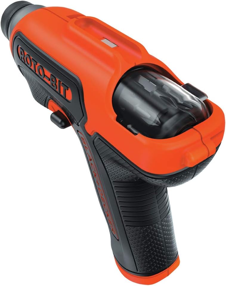 BLACK+DECKER 4V MAX Electric Screwdriver, Cordless, 180 RPM, 8 Bits With Built-In, Storage Compartment, Batteries Included (BDCS50C)