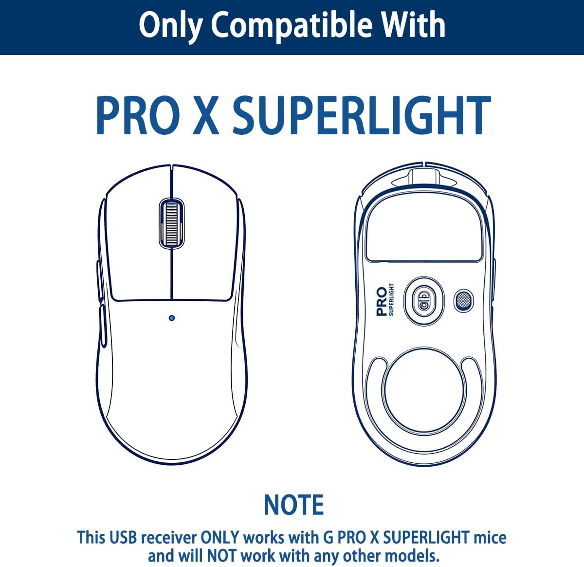 New USB Dongle Mouse Receiver Adapter Replacement for Logitech G Pro X Superlight Wireless Gaming Mouse