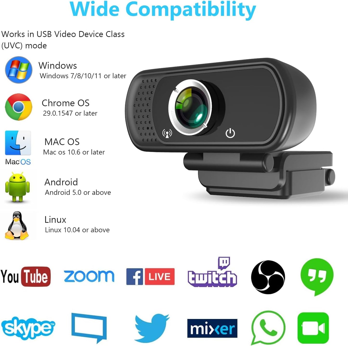 XPCAM HD 1080p Webcam with Microphone,USB Web Camera for Computer PC Laptop | PC Webcam with Cover/Tripod,110°FOV Wide Angle,Plug&Play Streaming Computer Camera for Laptop Mac Zoom,Teams,Twitch Gaming