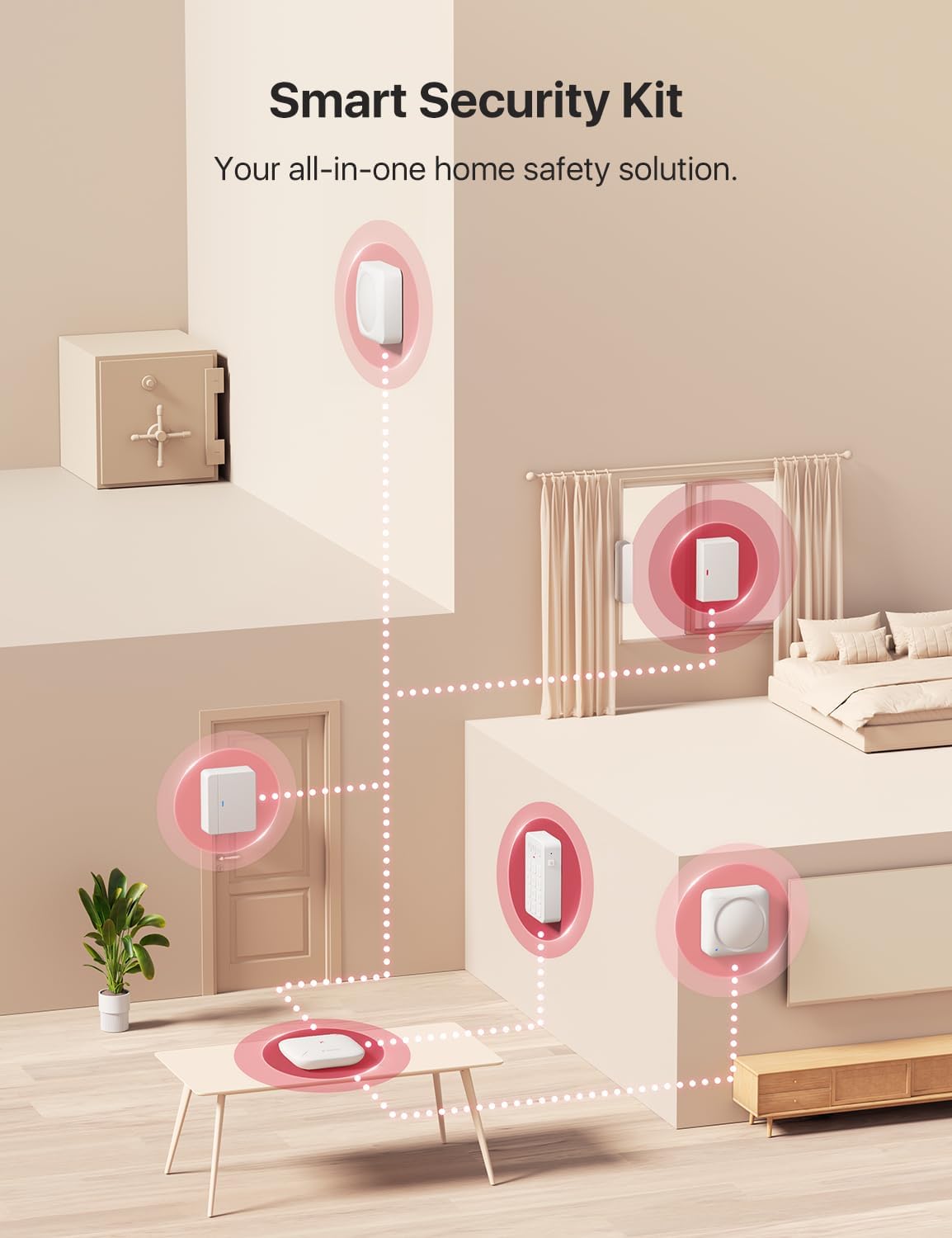 X-Sense Smart Door Sensor, Security Kit AS05/AS08 Accessory with Replaceable Battery, Compatible with Alexa, for Various Doors and Windows for Homes, Offices, Requires SBS50 Base Station, SDS0A