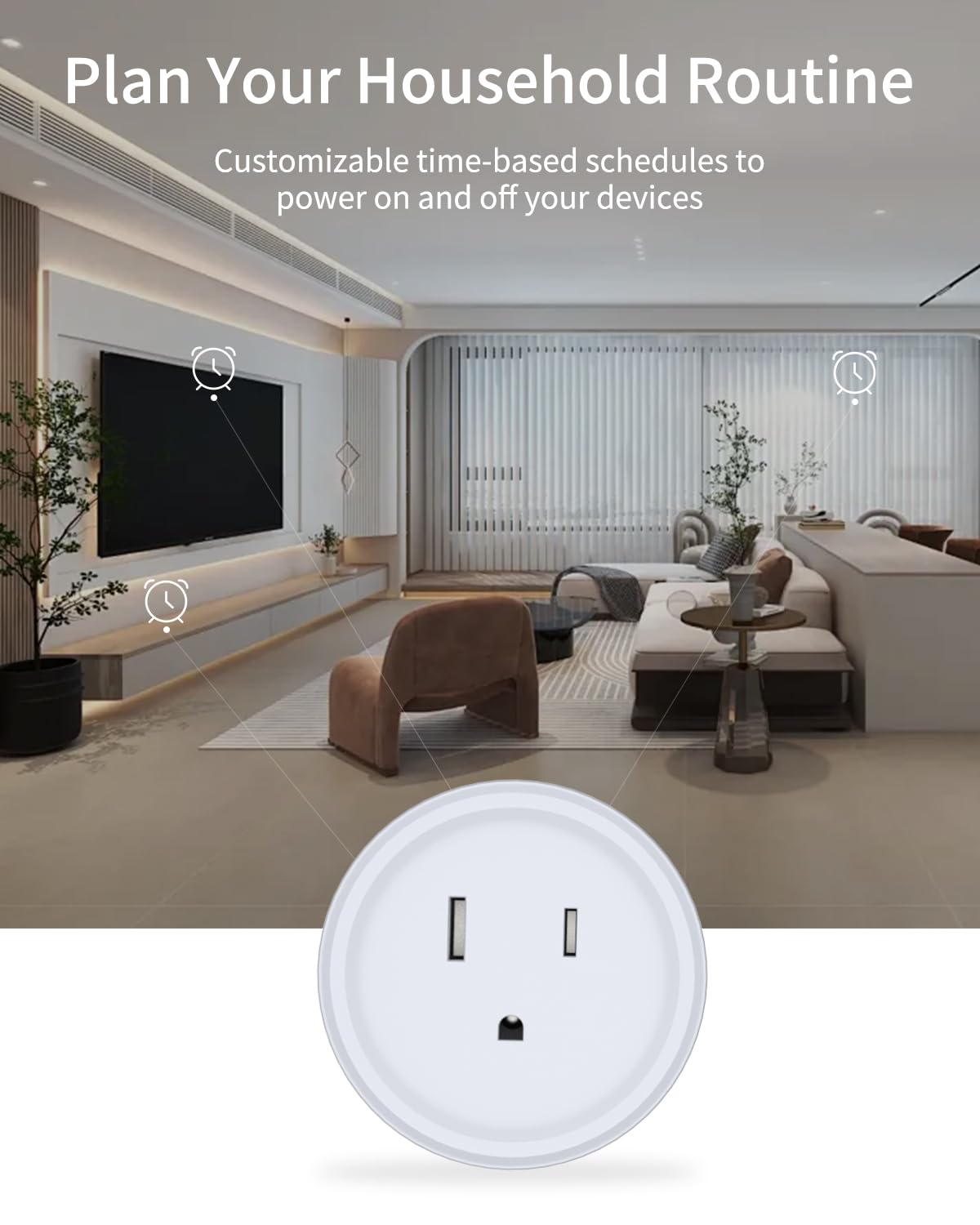 Smart Mini Plug WiFi Outlet Compatible with Alexa and Google Home APP Remote Control Socket with Timer and Group Control No Hub Required ROHS and FCC Apple MFi Certified 2 Pack