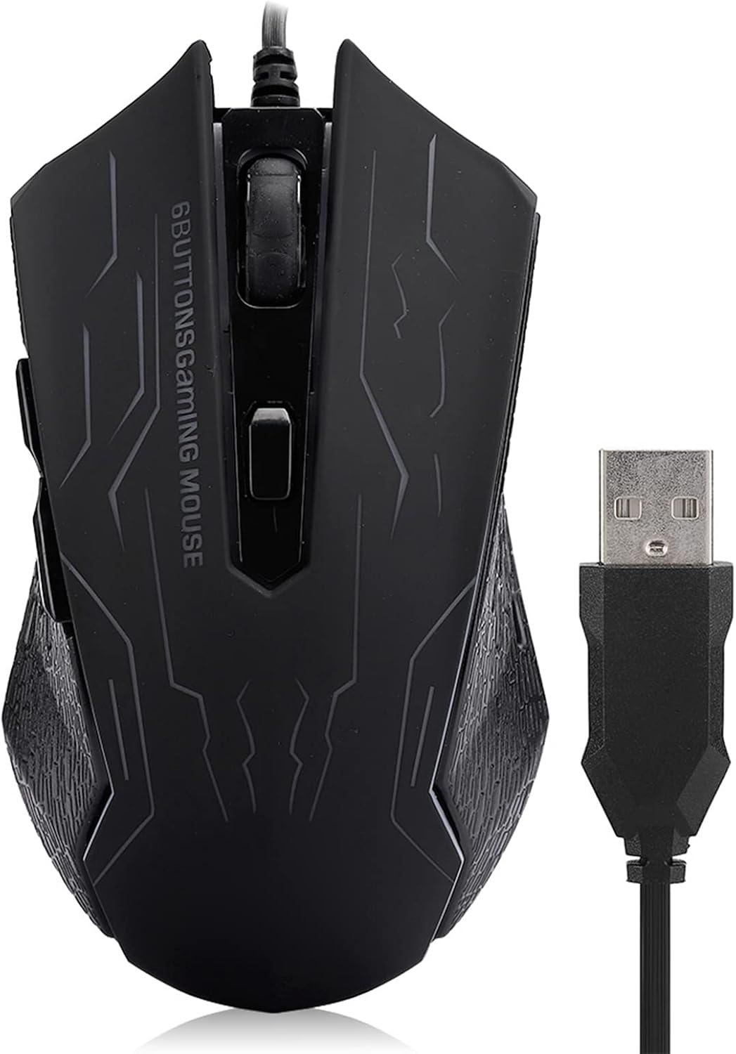 YUYTE Ergonomic Gaming Mouse, USB Wired Computer Mouse with Adjustable DPI and Colorful LED Lights, for Laptop Desktop PC Gaming