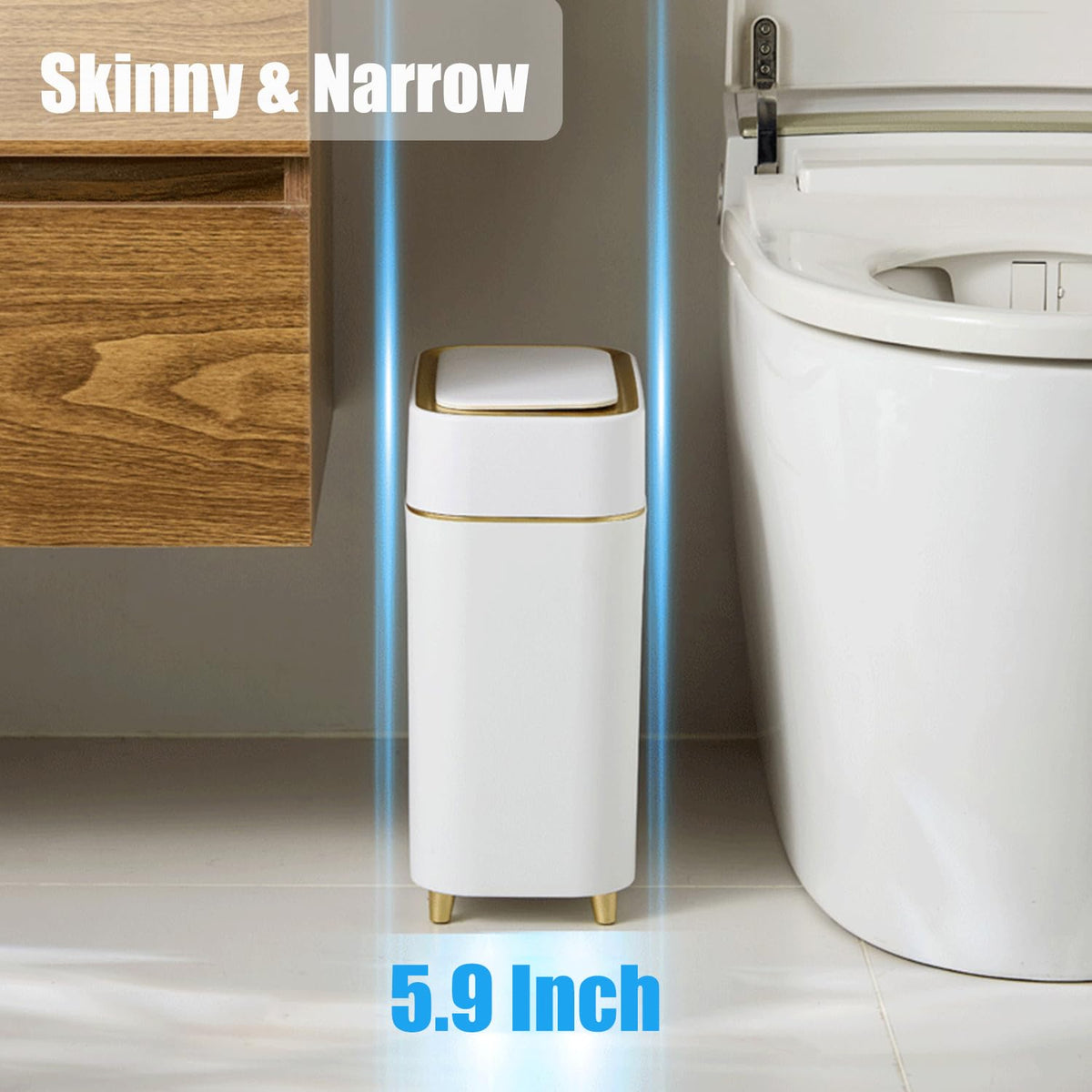 2-Pack - Automatic Compact Trash Can with Touchless Lid - Smart Garbage Can