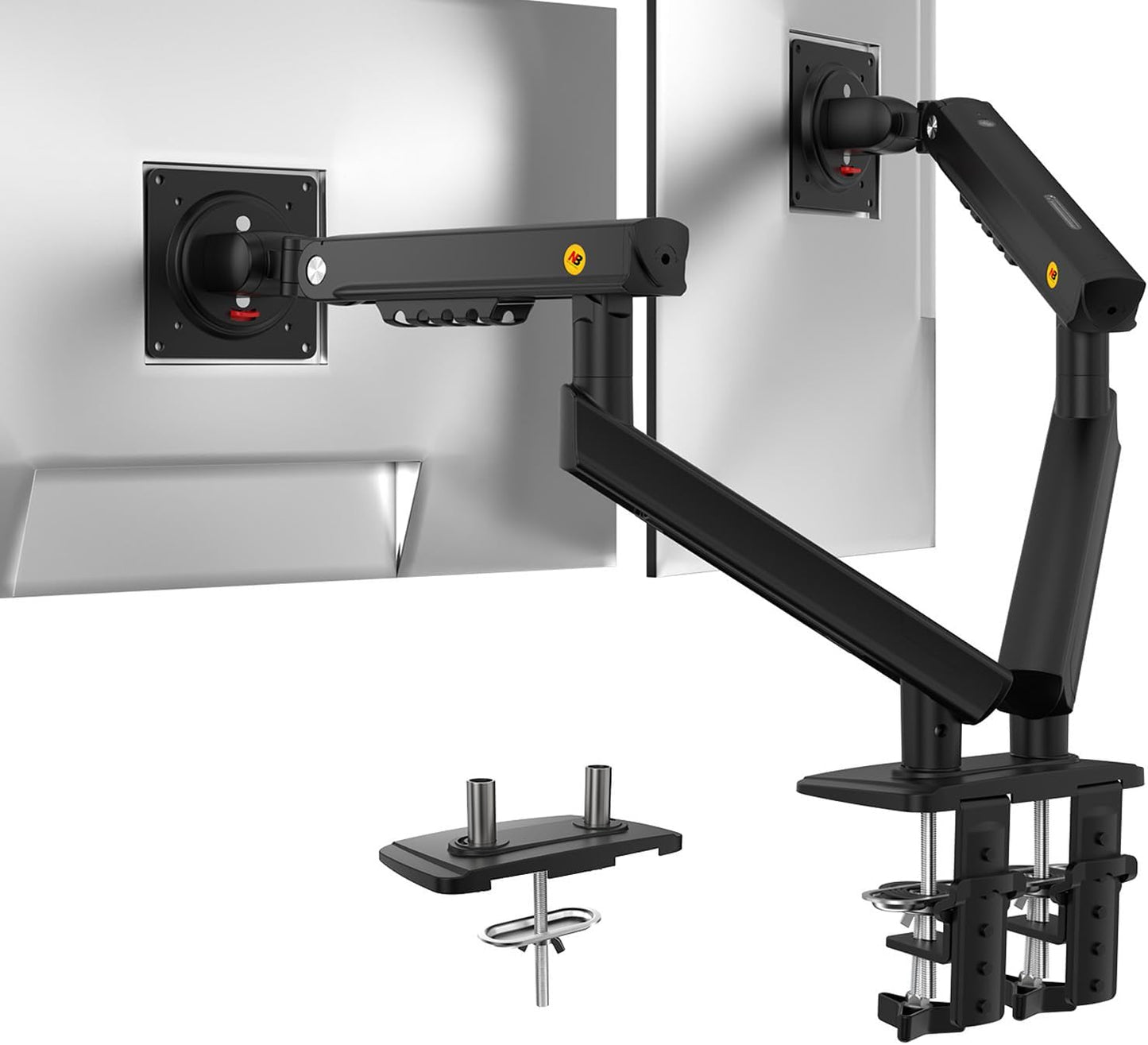 NB SmooVex™ Dual Monitor Mount, Dual Monitor Stand fits up to 32 Inch, Mechanical Spring Monitor Arm, VESA 75/100 mm, Model-A5C (Black)