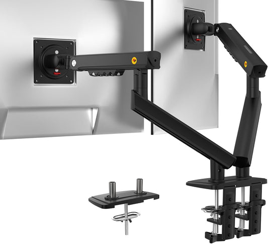 NB SmooVex™ Dual Monitor Mount, Dual Monitor Stand fits up to 32 Inch, Mechanical Spring Monitor Arm, VESA 75/100 mm, Model-A5C (Black)