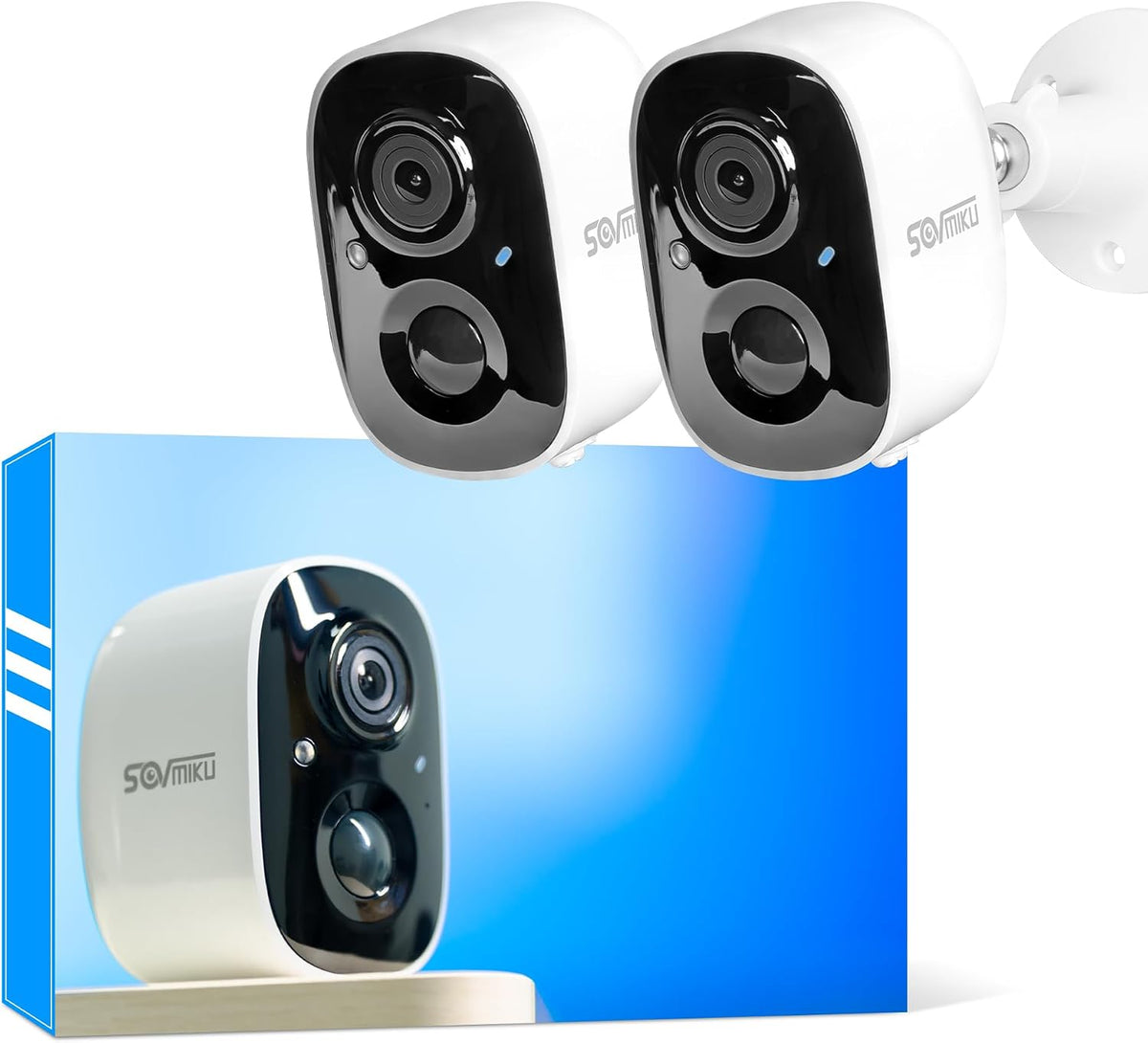 Vicohome 2K Security Camera Wireless Wi-Fi Indoor/Outdoor,Battery Powered,Easy to Setup,PIR Motion Detection,Two Way Audio, Audible Flashlight Siren,2.4GHz, Color Night Vision,180 Days Exchange Policy