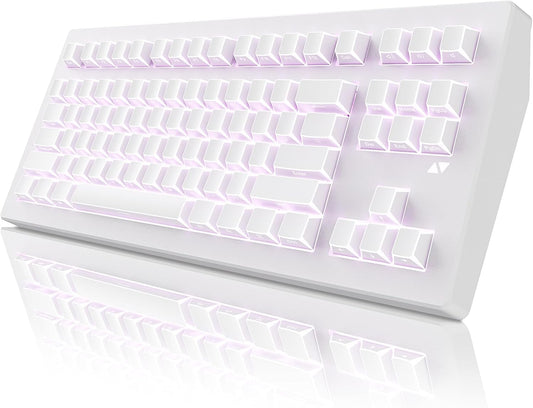ZORNHER CG870 Wireless Mechanical Keyboard,80% White Gaming Keyboard, Creamy Keyboard,Shine Though Double Shot Keycaps,Creamy Sounding Linear Switches,Hot-Swappable