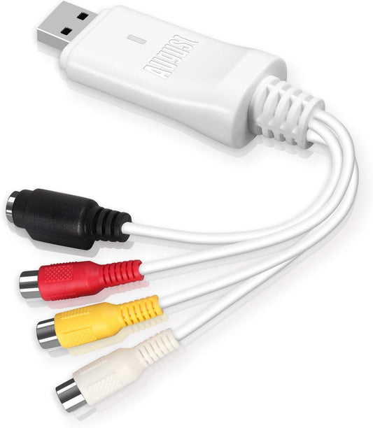 August External USB Video Capture Card VGB300 - Transfer VHS Home Videos to Mac OS and PC Windows - S-Video and Composite in