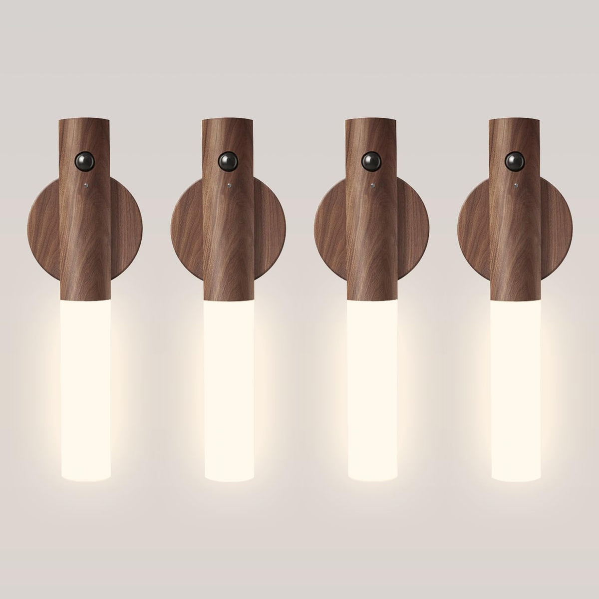 Motion Sensor Night Lights, Walnut Brown, 4 Pack