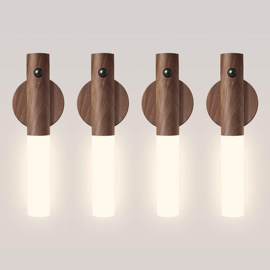 Motion Sensor Night Lights, Walnut Brown, 4 Pack