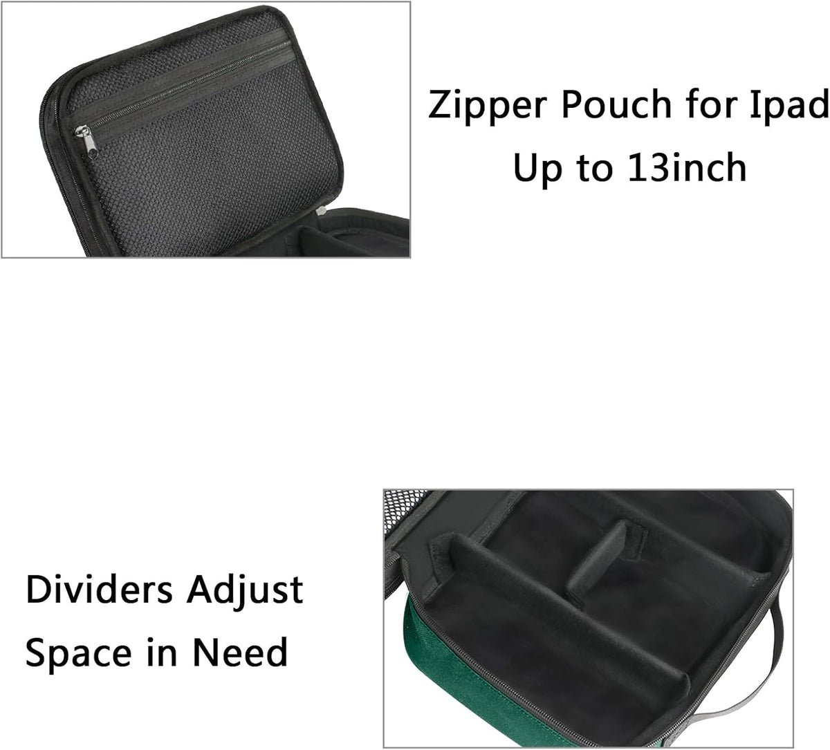 MATEIN Tech Organizer Travel Case, Large Water Resistant Cable Organizer | For Electronic Accessories, Sturdy Carrying Tech Bag, with Handle for Cord, Power Bank, Tablet (Up to 12.9inch), Peacock Blue
