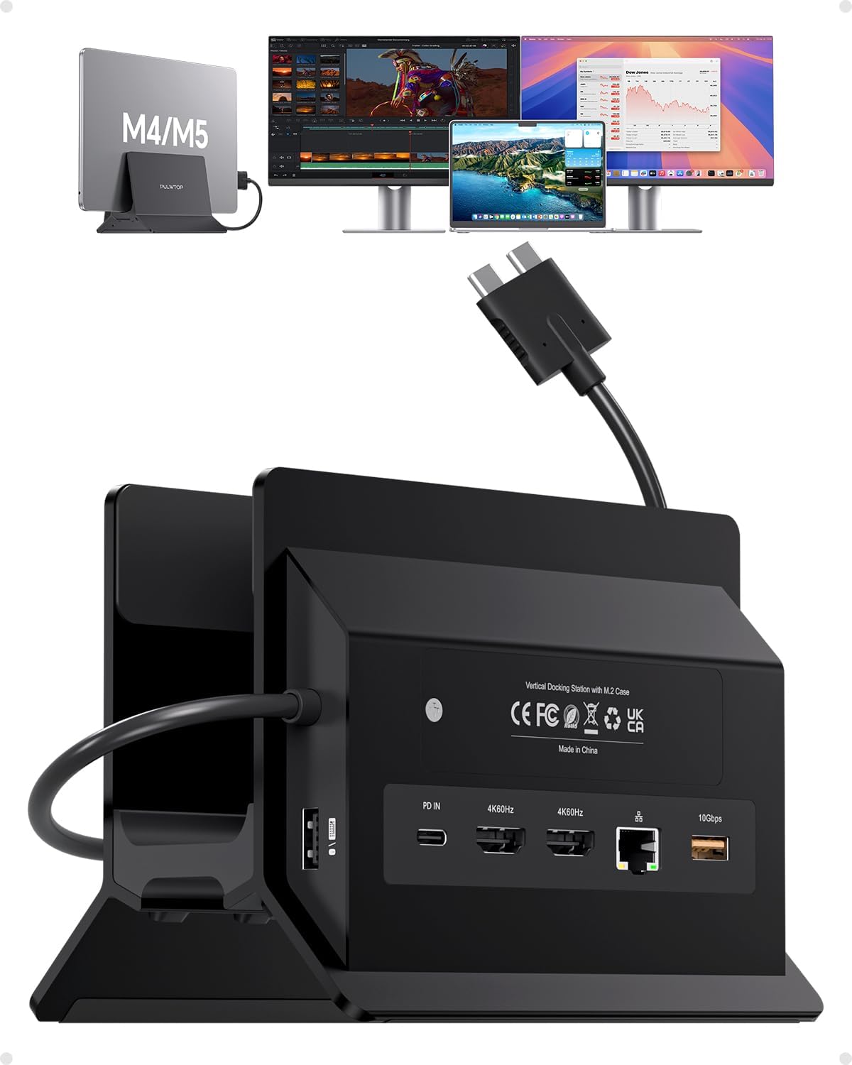 MacBook Docking Station Dual Monitor 4K@60Hz for MacBook Pro/Air M5/M4
