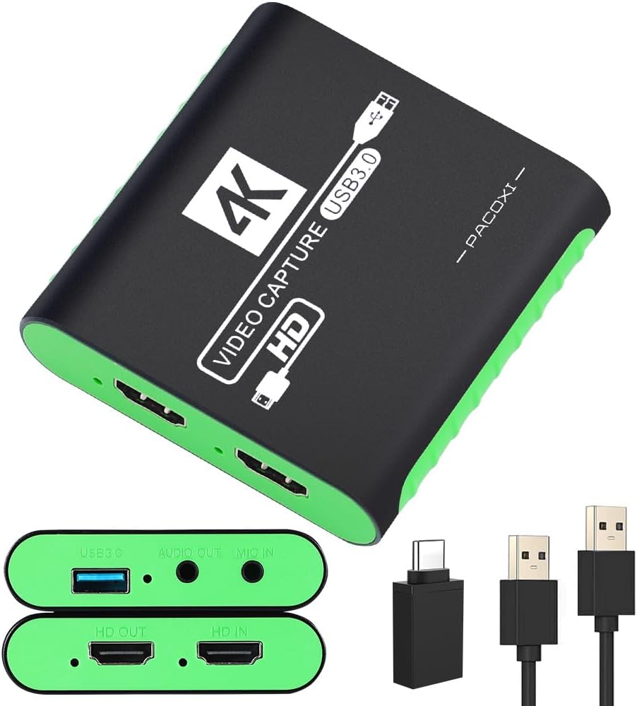 HDMI Capture Card for Nintendo Switch 2, 1080P 60FPS, Yellow | USB 3.0 plug and play, 4K 30Hz passthrough, works with OBS, PS5, Xbox, PC and Mac