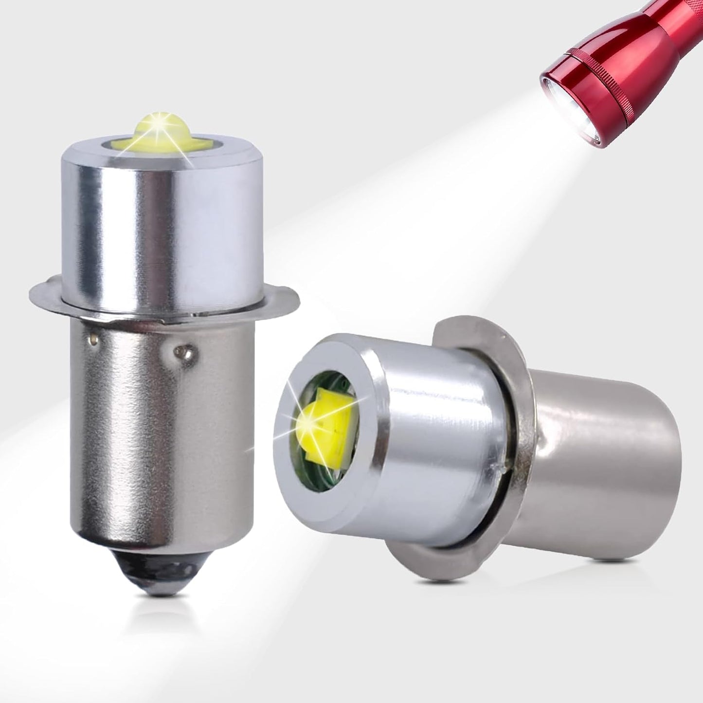 LED Conversion Kit for Maglite LED Bulb 3-16 Cell C/D, 3W DC 4-24V Flashlight Bulbs for Maglite Replacement Bulb 3D 4D 5D 6D 3 Cell 4cell 5cell 6cell(2 Pack)