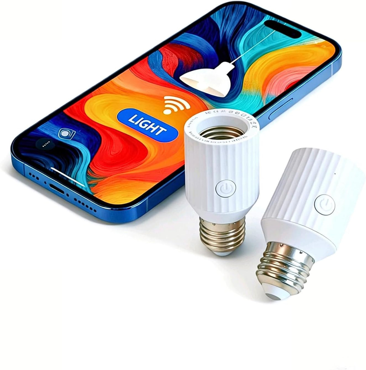 LoraTap Smart Wi-Fi Light Bulb Socket Adapter, Voice for Alexa/Google, Smart Life App Group & Timer, 60W Max, Incandescent Compatible, E26/E27, 3 Pack