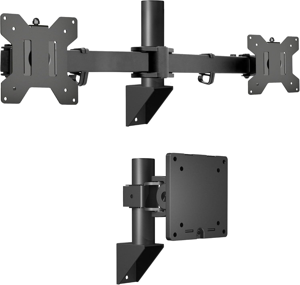 VIVO Telescoping Dual Monitor & Single Ultrawide Monitor Wall Mount, Articulating and Height Adjustable, Fits 2 Standard Screens & 1 Ultrawide Screen, Triple Mount Setup, Black, MOUNT-WM123B