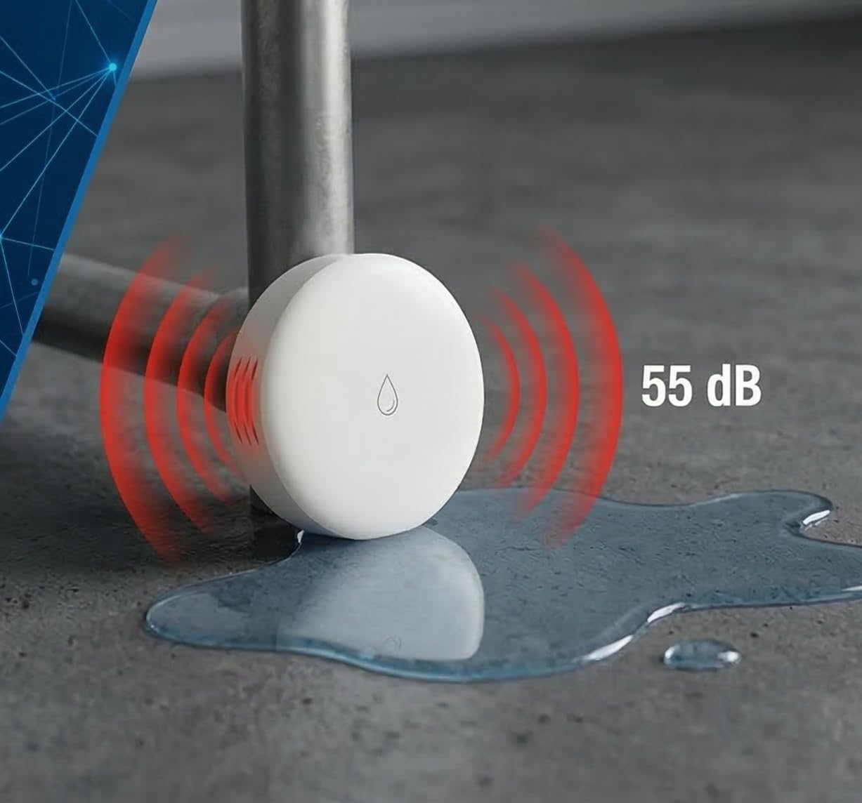 Tuya ZigBee Smart Water Leak Sensor with Built-in Alarm, IP54 Water-Resistant Flood Detector, App Notification &amp; Remote Monitoring, Compatible with Alexa &amp; Google Home (ZigBee Hub Required)