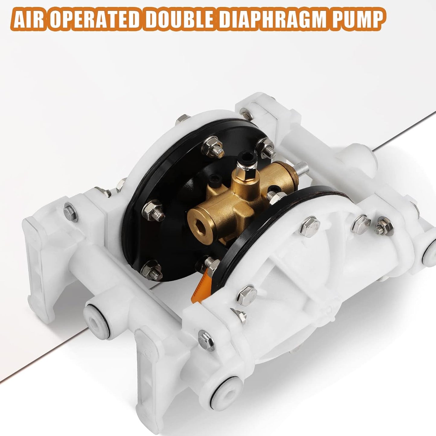 Air Operated Double Diaphragm Pump QBK-15 1/2 Inch Chemical Transfer | Durable plastic and stainless steel body with PTFE nitrile diaphragms for reliable chemical and waste fluid transfer