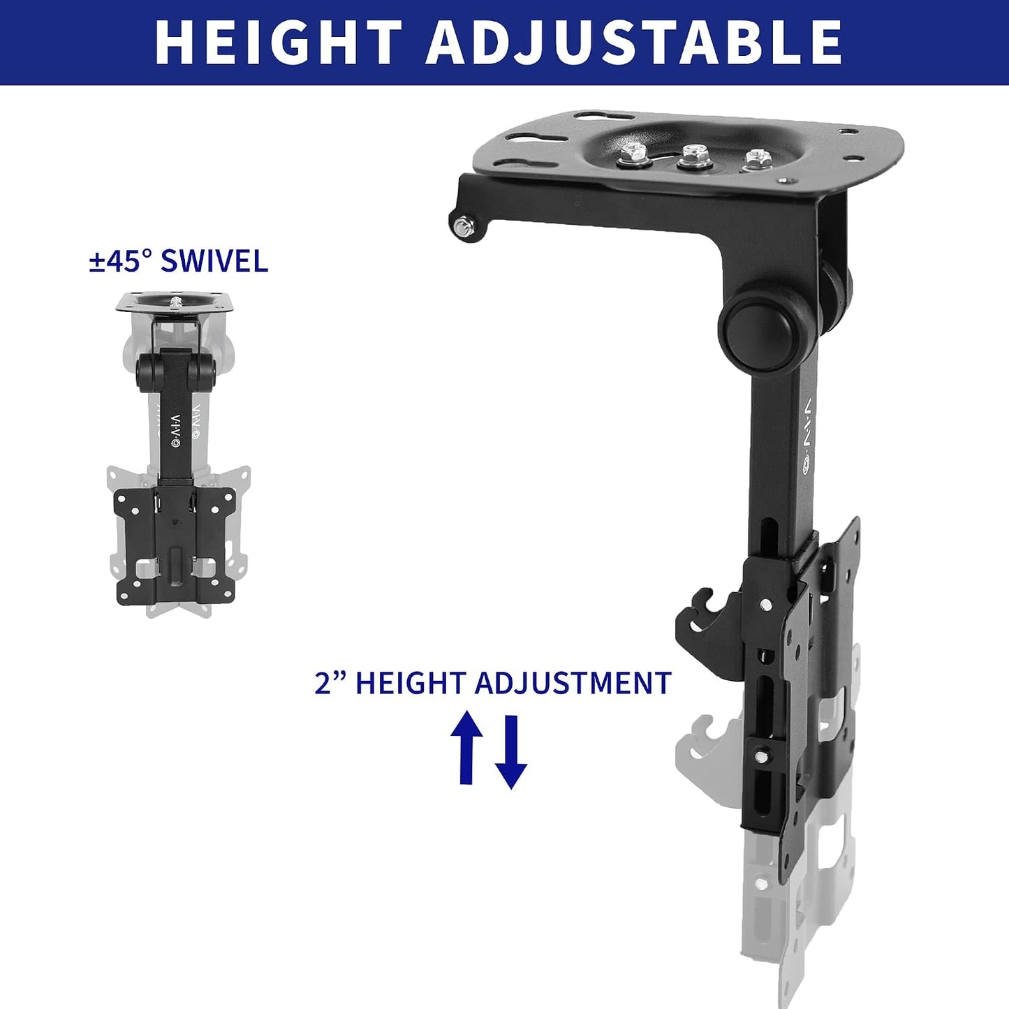 VIVO MOUNT-M-FD27 Manual Folding Ceiling Mount for 13-27 inch Flat Screens, Tilt Roof, Under Cabinet Mount for LCD TVs and Monitors