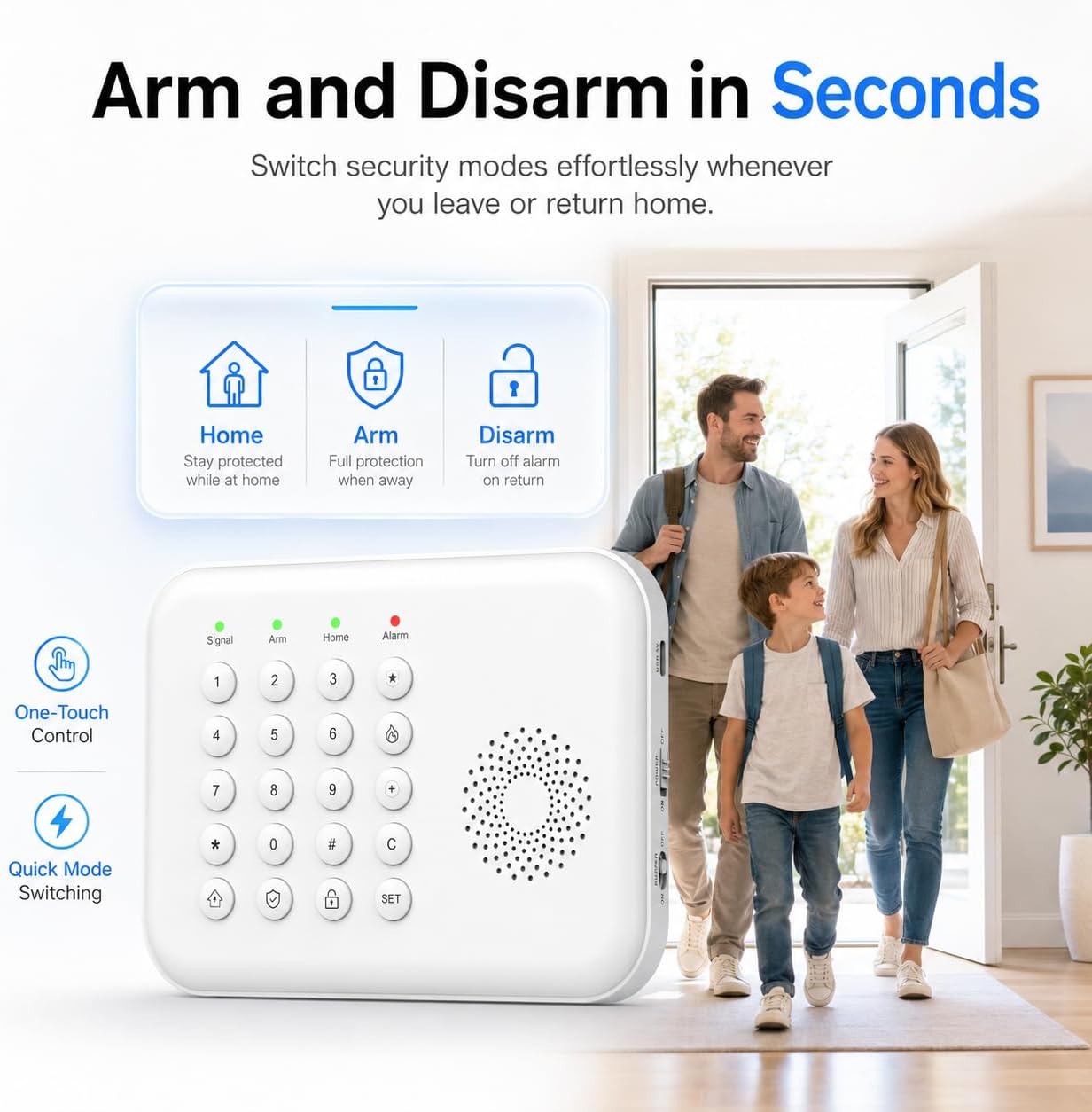 Wireless Home Security System for House & Apartment, 8-Piece DIY Alarm Kit with WiFi & 4G, No Monthly Fees, App Alerts, Door Window Sensors, Motion Detector & Remote Controls