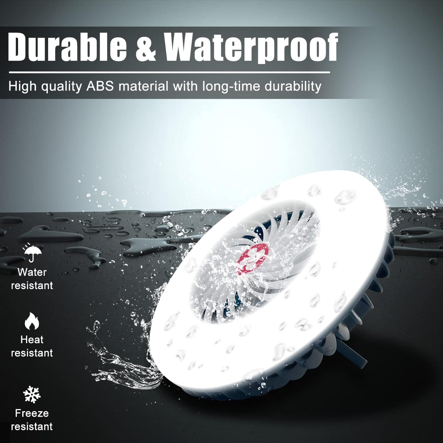 Portable Camping Fan with LED Lantern XTAUTO USB Rechargeable Waterproof Tent Fan with Hanging Hook Magnet Survival Kits for Indoor Outdoor Hiking Car Office Desk Outdoor Emergency Power Outage 2-pack